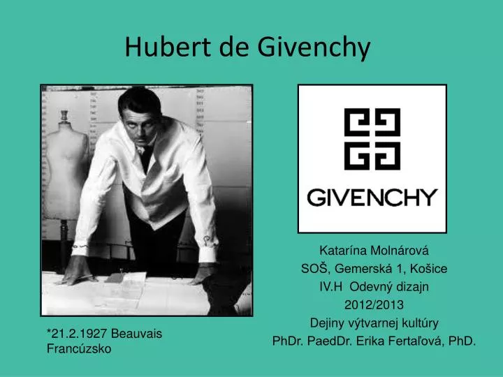 PPT - Hubert de Givenchy PowerPoint Presentation, free download - ID ...