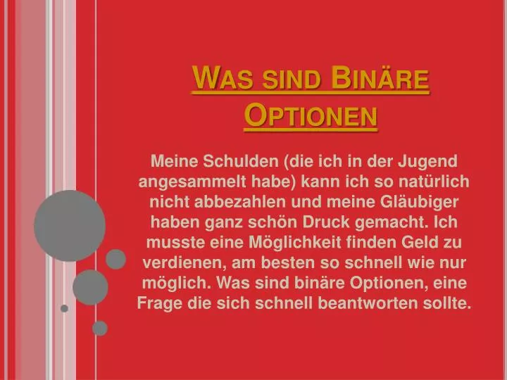 was sind bin re optionen