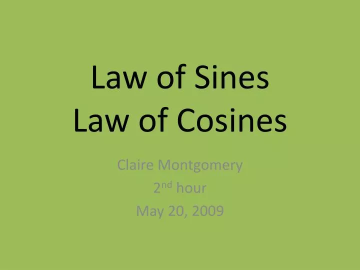 law of sines law of cosines