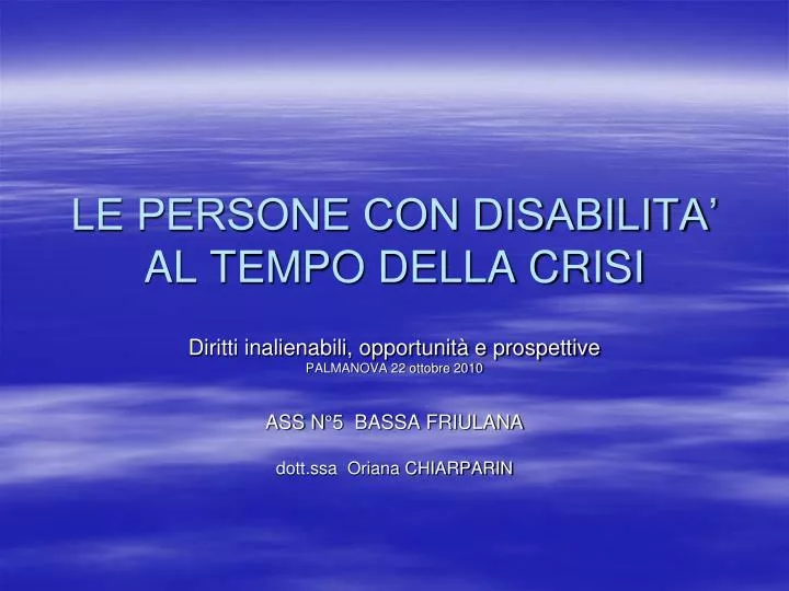 le persone con disabilita al tempo della crisi