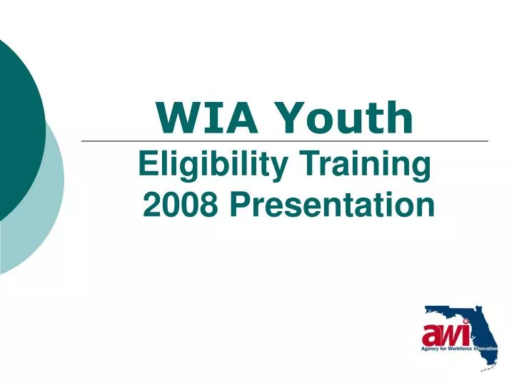 wia youth eligibility training 2008 presentation