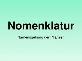 nomenklatur