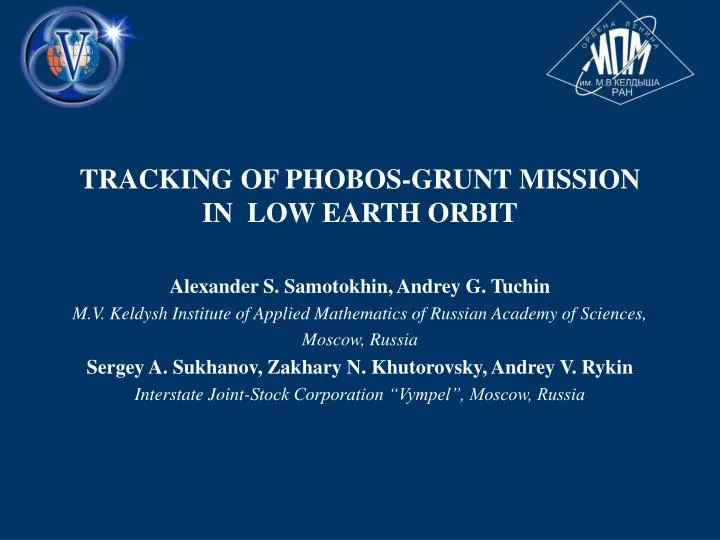 tracking of phobos grunt mission in low earth orbit
