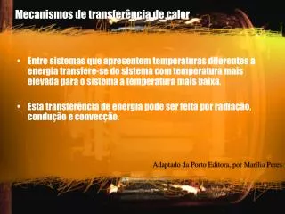 mecanismos de transfer ncia de calor