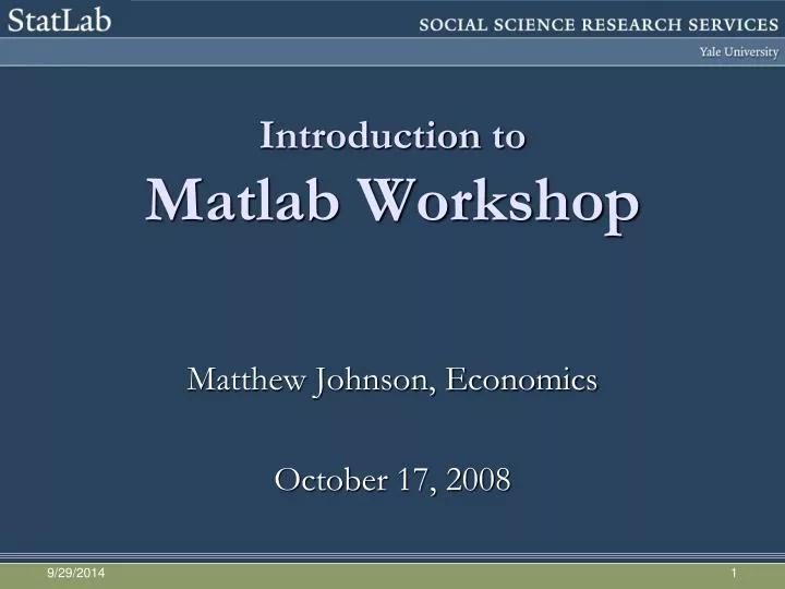 introduction to matlab workshop