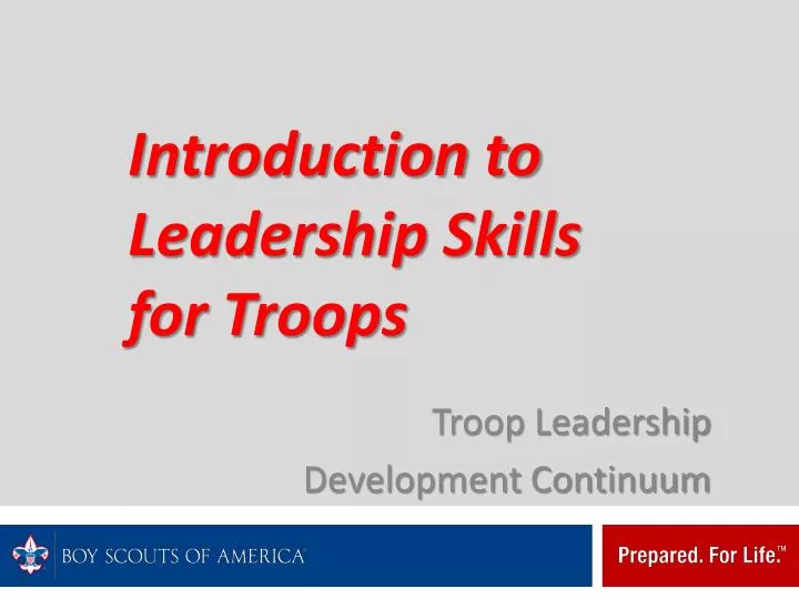 introduction to leadership skills for troops