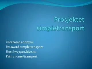 prosjektet simpletransport