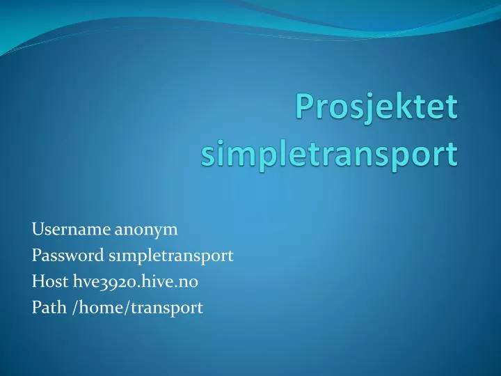 prosjektet simpletransport
