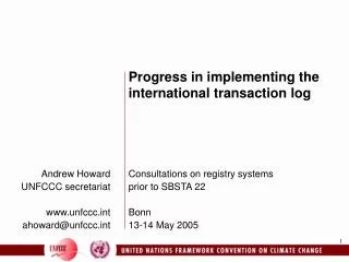 Andrew Howard UNFCCC secretariat unfccct ahoward@unfccct