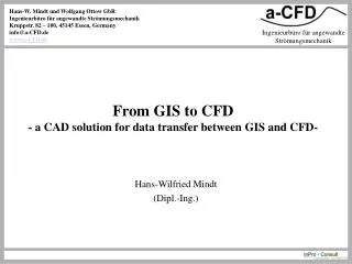 From GIS to CFD - a CAD solution for data transfer between GIS and CFD-