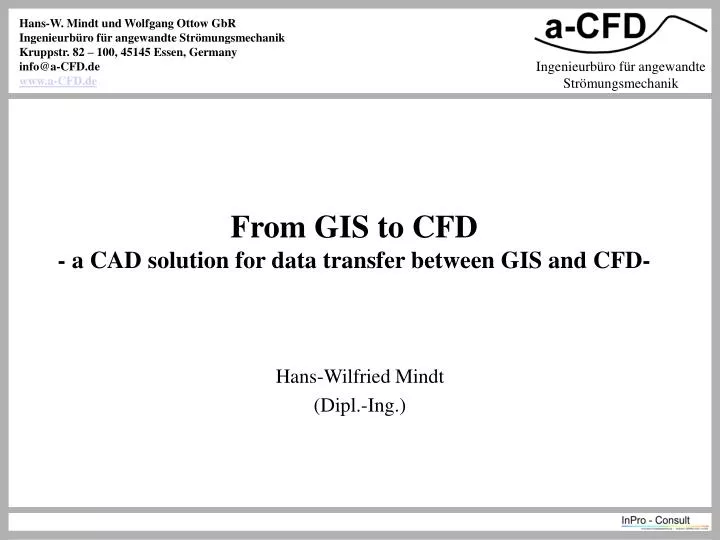 from gis to cfd a cad solution for data transfer between gis and cfd