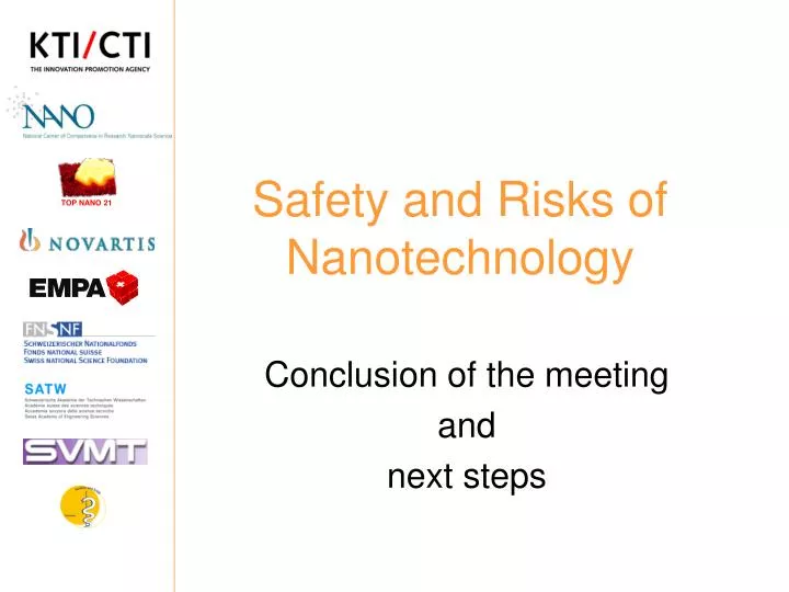safety and risks of nanotechnology