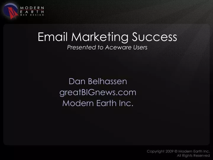 email marketing success presented to aceware users
