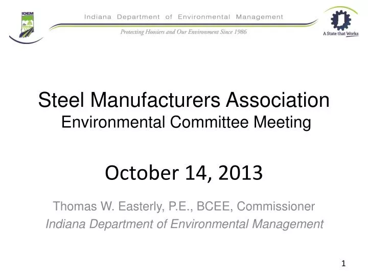 steel manufacturers association environmental committee meeting october 14 2013