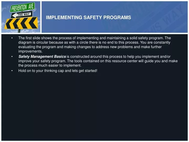 implementing safety programs