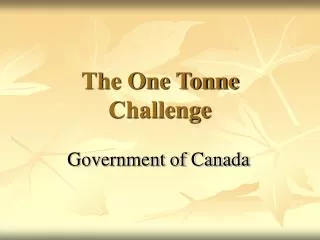 The One Tonne Challenge