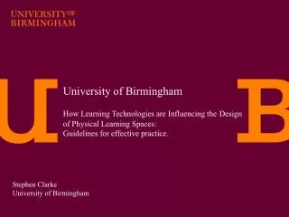 University of Birmingham How Learning Technologies are Influencing the Design