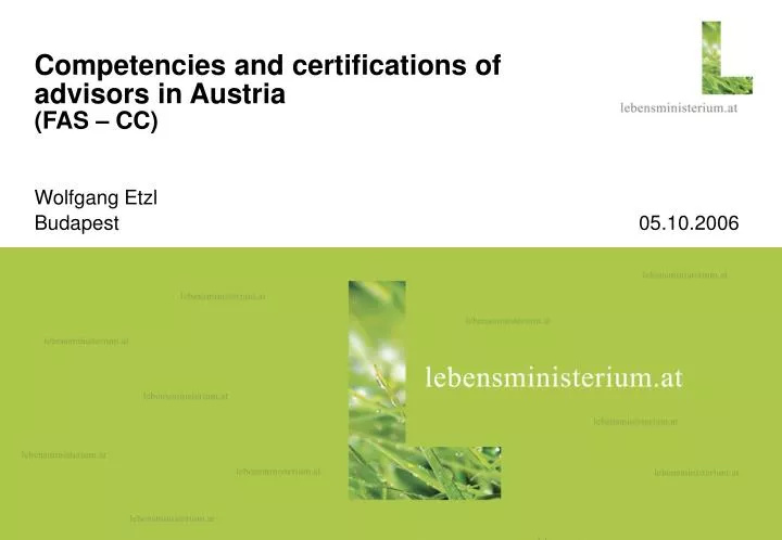 competencies and certifications of advisors in austria fas cc