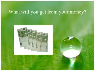 What will you get from your money?