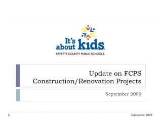 Update on FCPS Construction/Renovation Projects