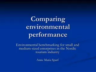 Comparing environmental performance