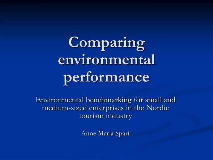 comparing environmental performance