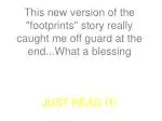 A New Version of "Footprints" - A Journey of Faith and Learning - slide 1