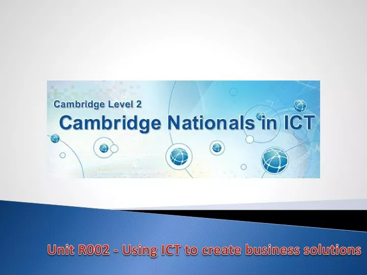 unit r002 using ict to create business solutions