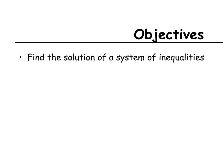 objectives