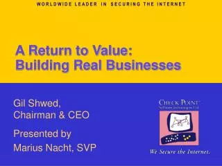 A Return to Value: Building Real Businesses
