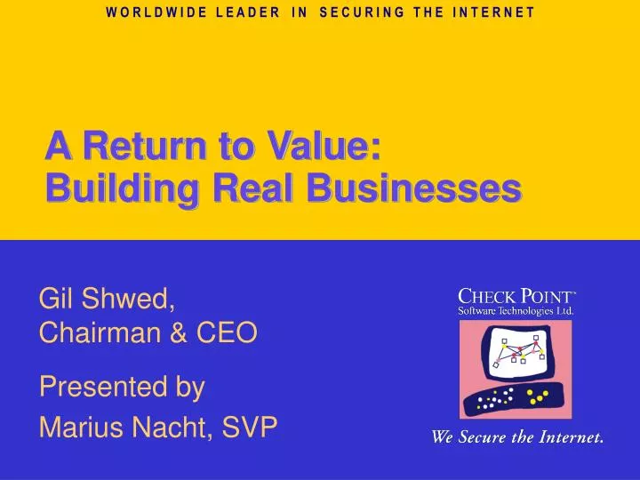 a return to value building real businesses