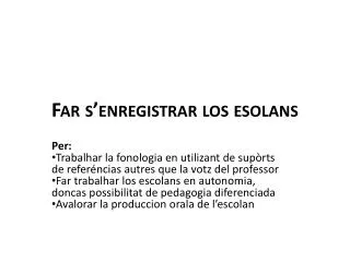 far s enregistrar los esolans
