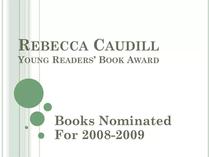 rebecca caudill young readers book award