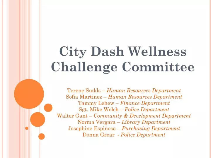 city dash wellness challenge committee