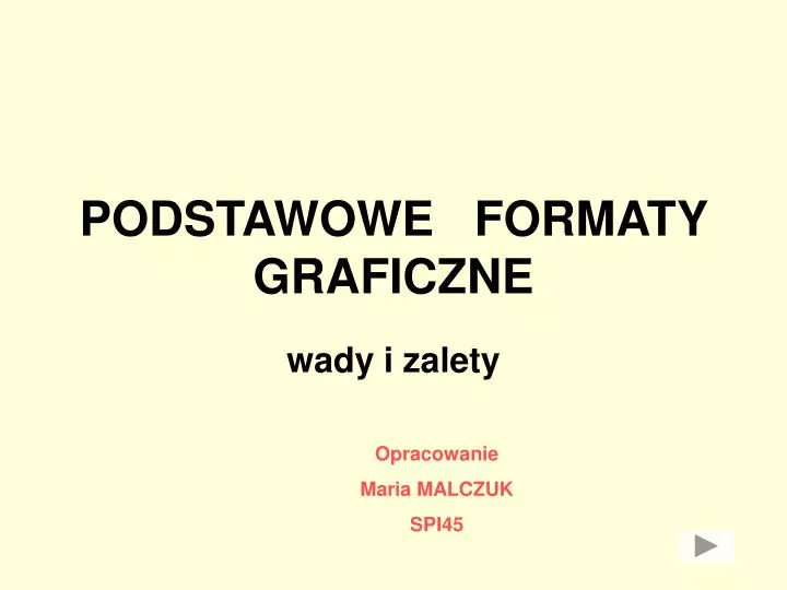 podstawowe formaty graficzne