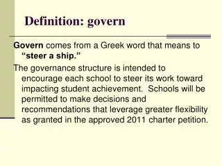 Definition: govern