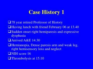 Case History 1