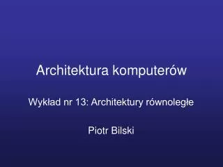 architektura komputer w
