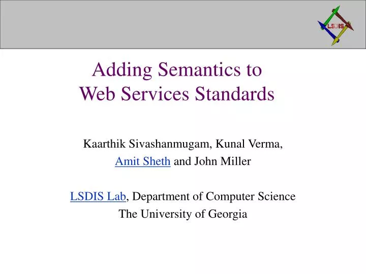 adding semantics to web services standards