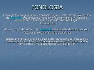 PPT - Fonologia PowerPoint Presentation, Free Download - ID:1304318