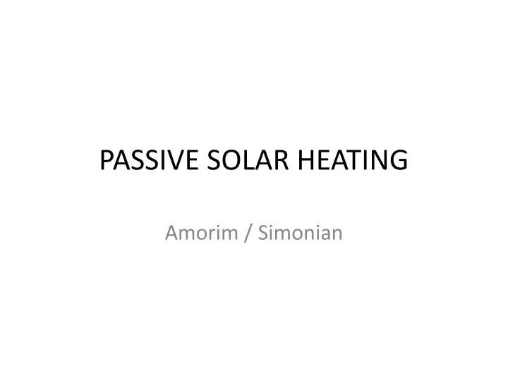 passive solar heating