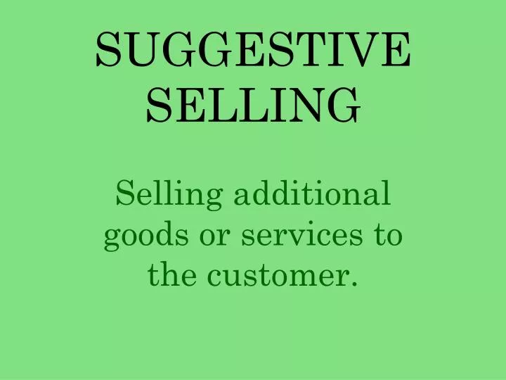 suggestive selling