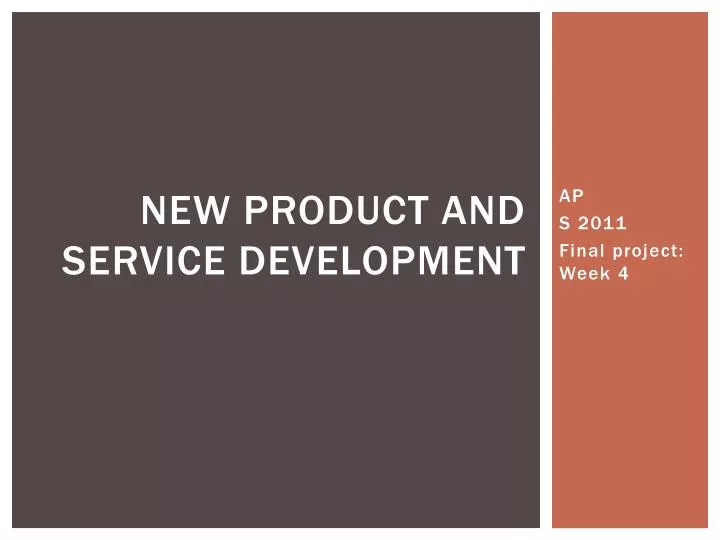 new product and service development