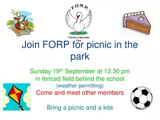 Join FORP for picnic in the park