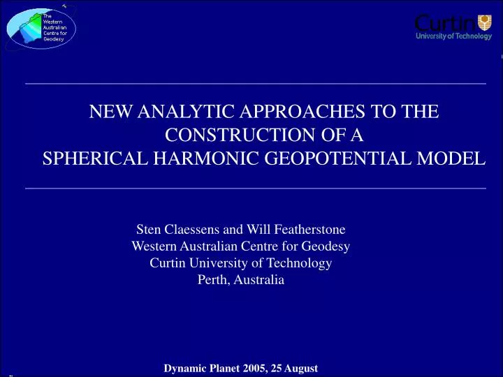 new analytic approaches to the construction of a spherical harmonic geopotential model