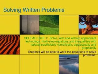 Solving Written Problems