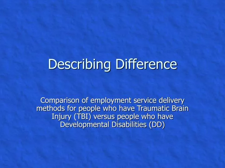 describing difference
