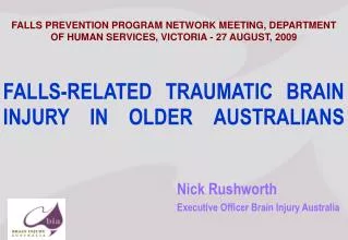 FALLS-RELATED TRAUMATIC BRAIN INJURY IN OLDER AUSTRALIANS