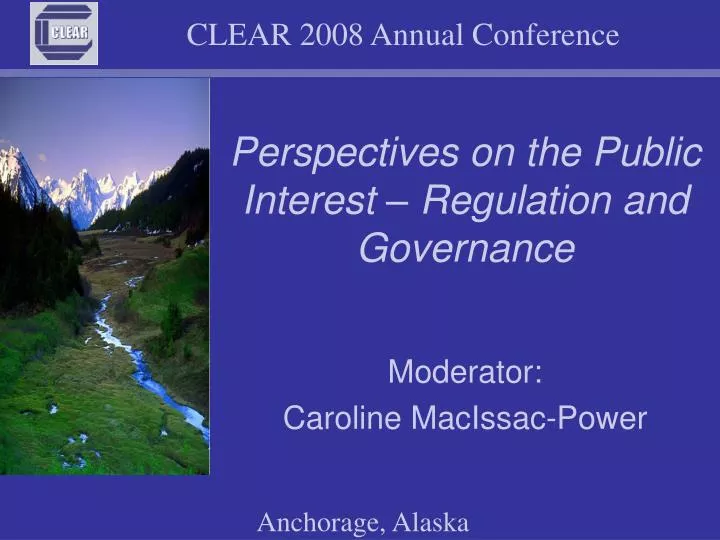 perspectives on the public interest regulation and governance