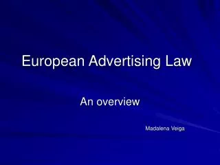 European Advertising Law